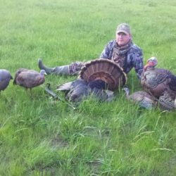 Michael Gordon from Arkansas used multiple decoys to get this old Kansas long beard to break his comfort zone and commit to the end of his gun barrel